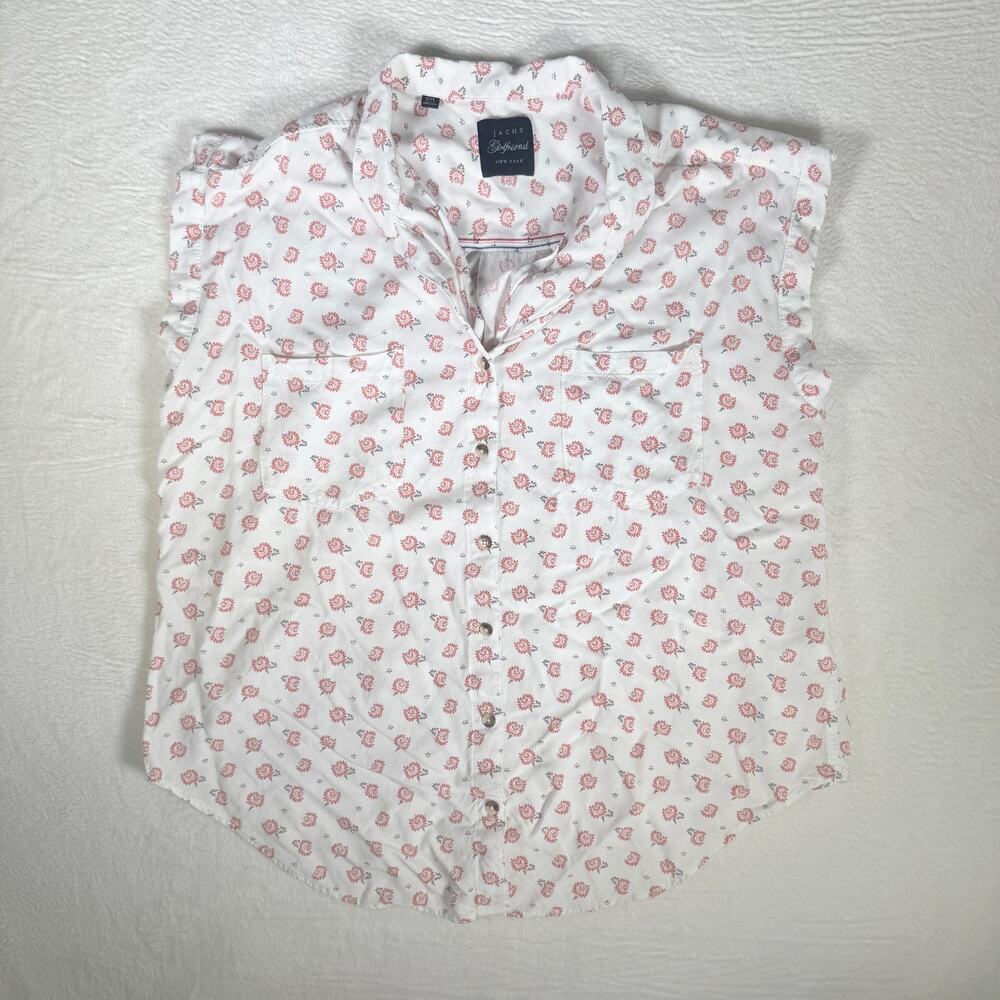 Jachs Girlfriend Girls Size XXL White‎ Floral Top Cottagecore Farmcore Boho Chic